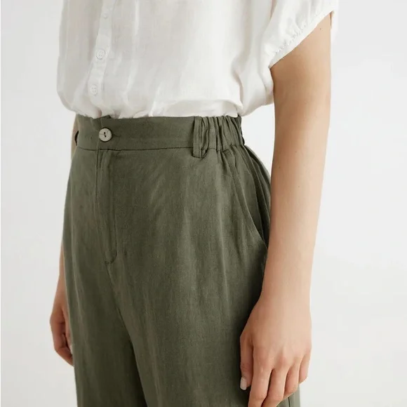 Linen cropped pants - Picture 4 of 7